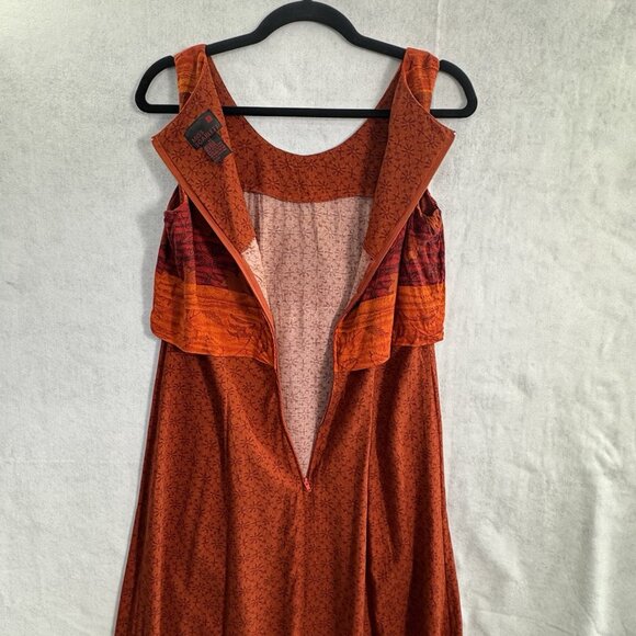 Vtg MISS SCARLETT Women Maxi Dress Vest Rayon Sz 10 Red Sleeveless 74-19 - Picture 5 of 10